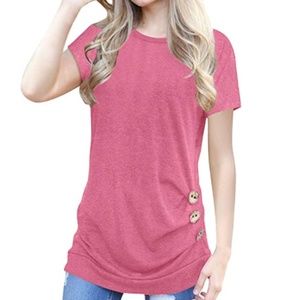 Pink Short Sleeve Shirt with Size Buttons